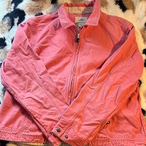 L.L. Bean Pink Zip-Front Cotton Jacket